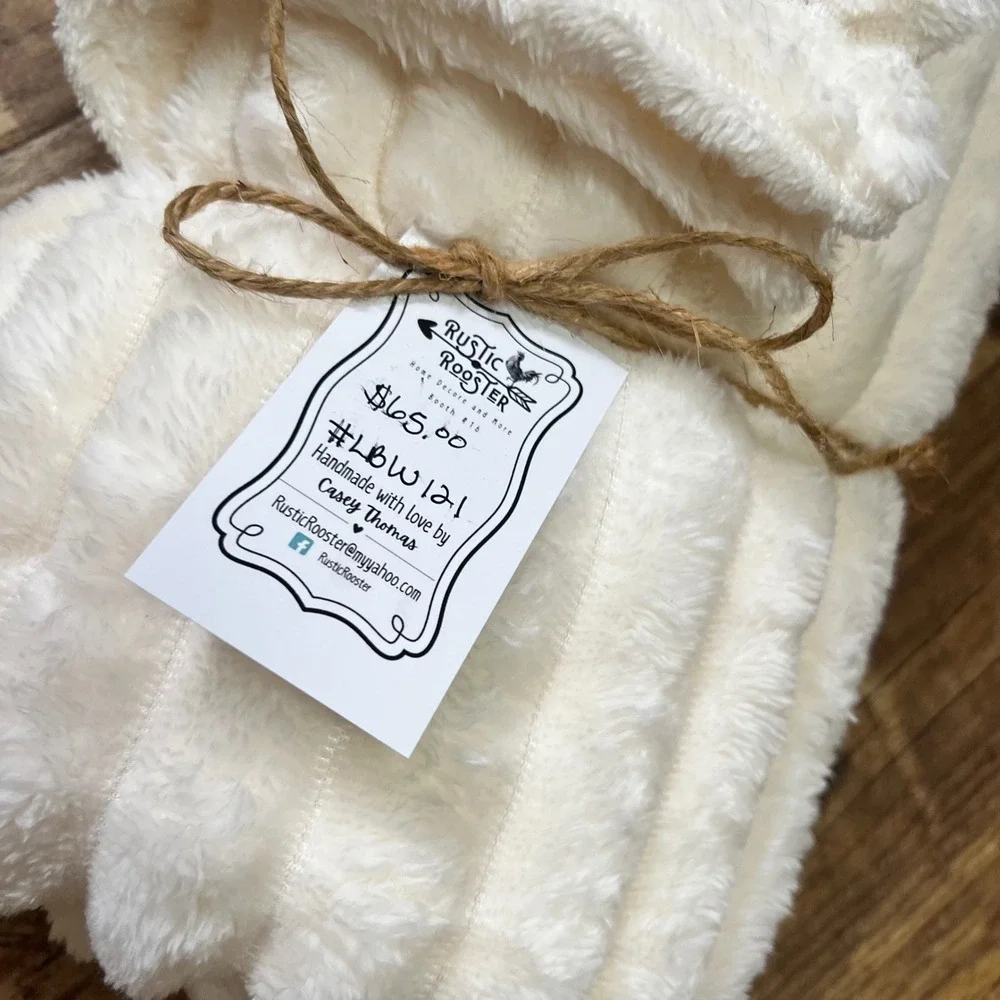 Rustic Rooster Plush Ribbed Throw Blanket Cream Ivory 40x55 soft light weight